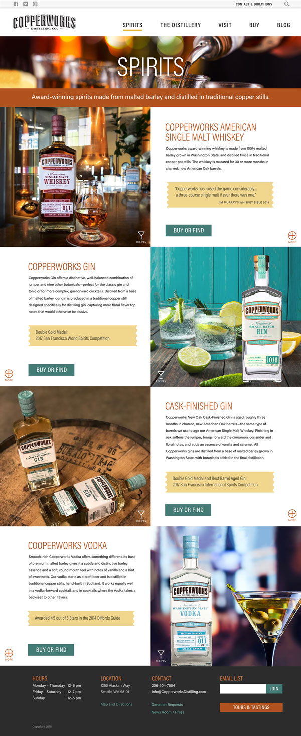 Spirits Website Design